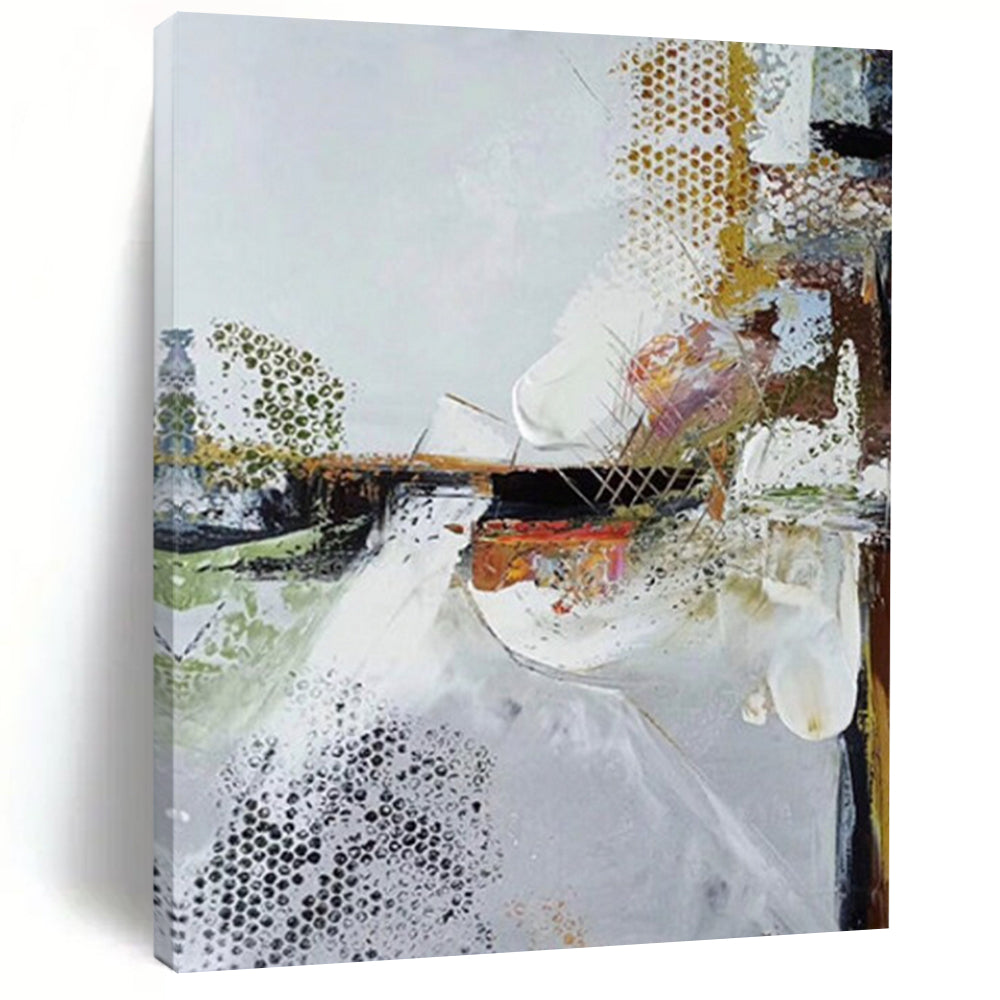 “Complex Impressions” – Layered Gray Abstract Acrylic with Textural Depth DTP047