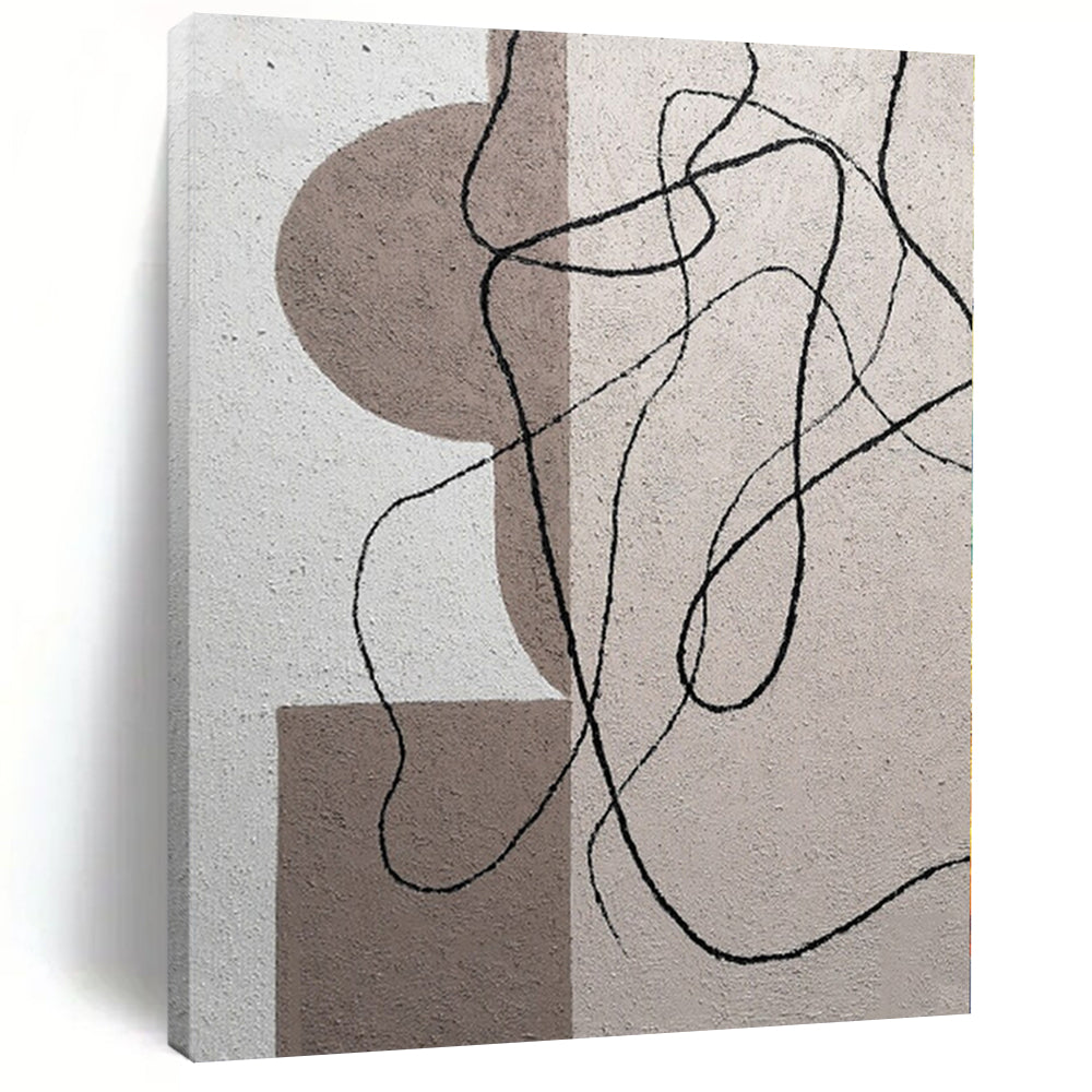 Minimalist Line and Shape Art, Great for Scandinavian Office & Modern Hallway LargeART1087