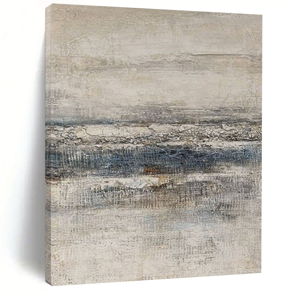 Neutral Textured Landscape Abstract Art for Rustic - inspired Living Room & Minimalist Art Gallery LargeART0956