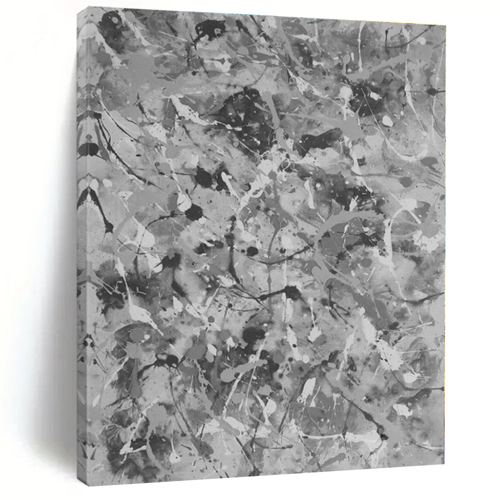 Large - Scale Gray - Scale Drip Art for Industrial Loft & Black - Tie Event Space LargeART0478