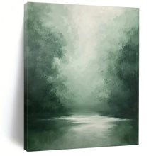 Load image into Gallery viewer, “Misty Green Forest River” - Impressionistic Abstract Acrylic DTP024
