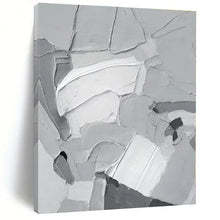 Load image into Gallery viewer, Oversized Gray - White Textured Abstract Acrylic Art for Studio &amp; Industrial Loft LargeART0407
