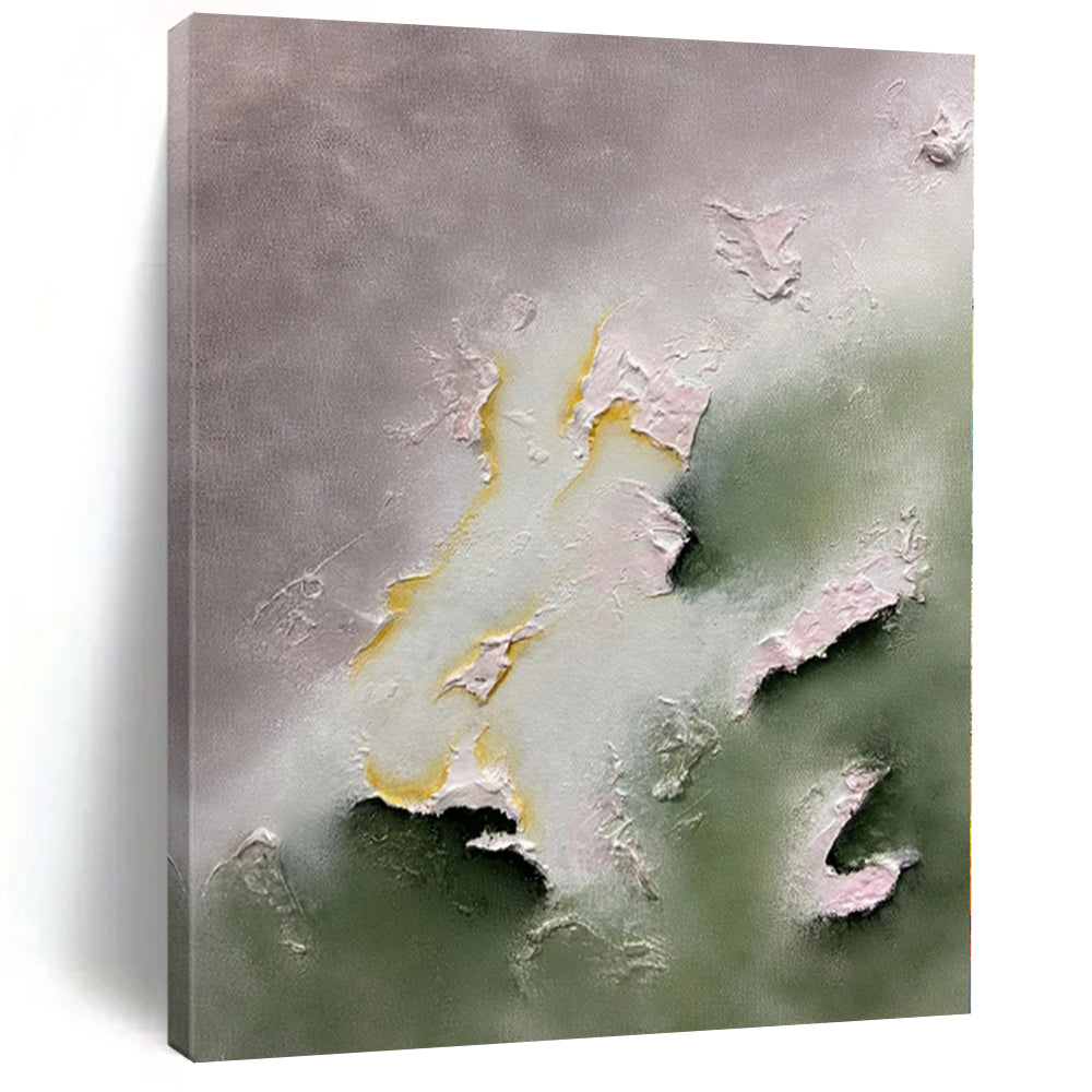 Pastel Textured Abstract Canvas Painting, Perfect for Bohemian Bedroom & Soft - Toned Nursery LargeART1225