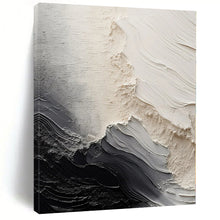 Load image into Gallery viewer, Hand - painted Large - scale Black - White Textured Abstract Acrylic Art for Industrial - Style Lofts LargeART0081
