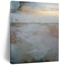 Load image into Gallery viewer, “Gilded Horizon” - Soft blues, whites, gold hints, serene landscape DTP173
