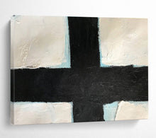 Load image into Gallery viewer, Bold Black - and - White Abstract Cross Art for Modern Church &amp; Minimalist Study DKH180

