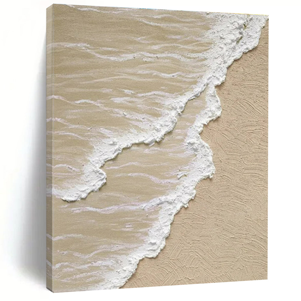 Textured Beach Wave Acrylic Art - Ideal for Coastal - inspired Living Room & Relaxed Beach House LargeART0662