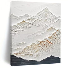 Load image into Gallery viewer, “Textured White Mountain Range” Abstract Nature - Inspired Painting on Canvas, Serene Decor DKH985
