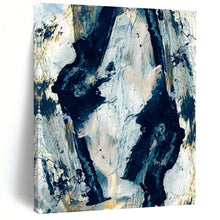 Load image into Gallery viewer, Dynamic Black &amp; White Forms – Abstract Acrylic with Gold Accents DTP244

