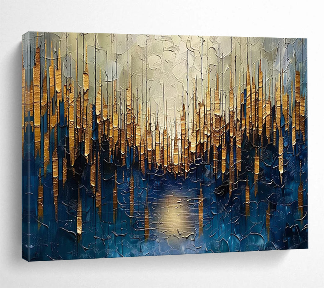Golden Forest Abstract Acrylic painting DLZ157