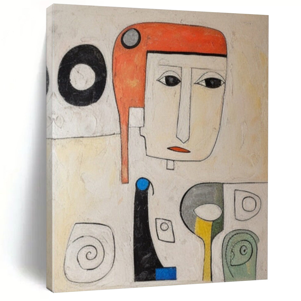 “Abstract Portrait with Geometric Shapes” - Cubist - Inspired Abstract Acrylic, Ideal for Modern Art Gallery and Creative Office DTP004