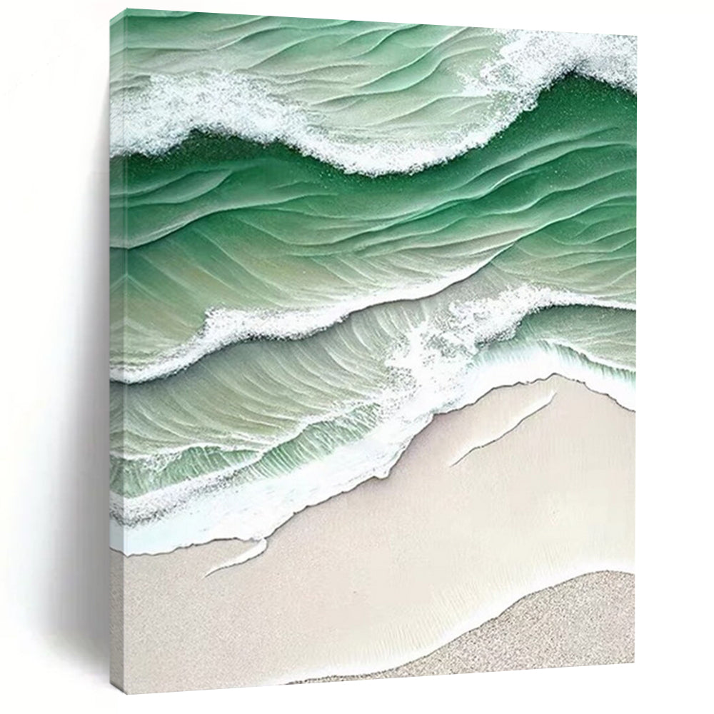 “Aerial Ocean Waves” – Surreal Seascape Acrylic Painting with Calming Tones DTP290