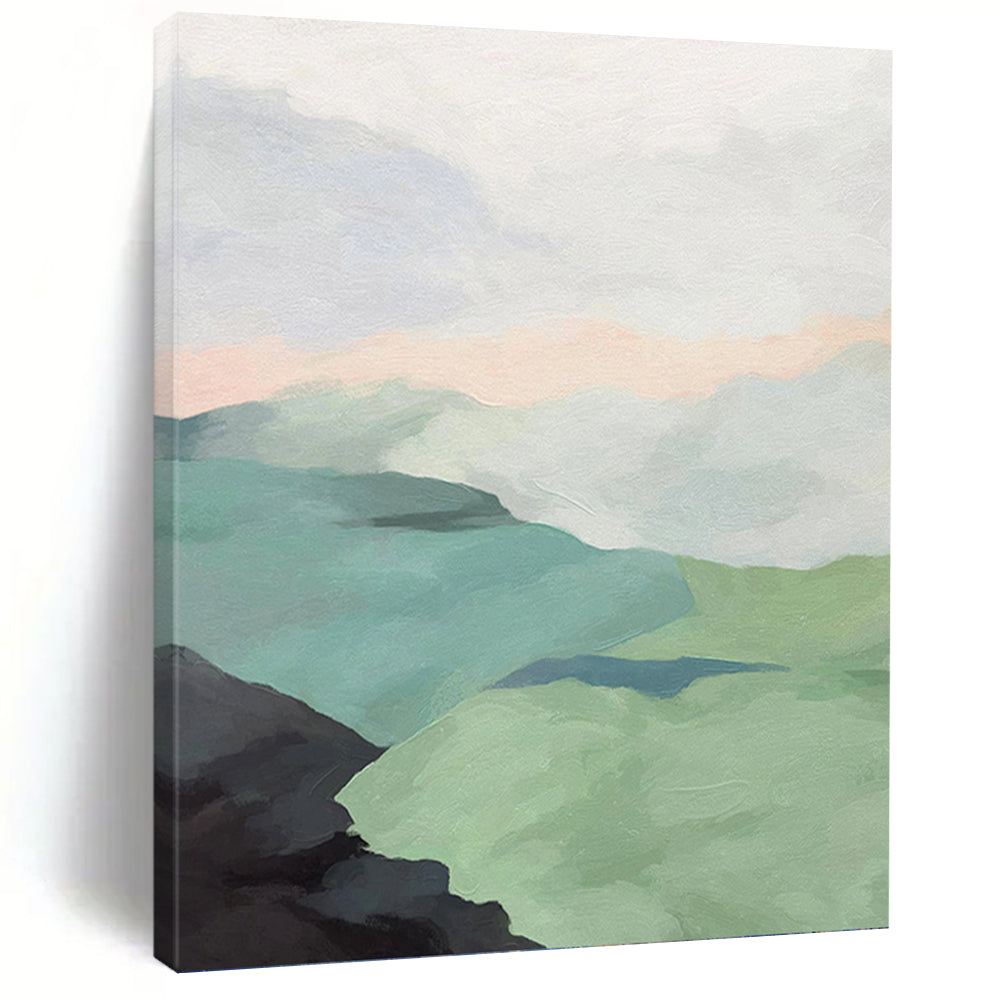 “Pastel Mountain Landscape” - Soft - Toned Nature Art on Canvas DKH1445