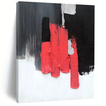 Load image into Gallery viewer, “Bold Red &amp; Black Blocks” – Thick red, black, gray, white blocks, striking contrast DTP394
