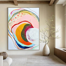 Load image into Gallery viewer, Colorful Circular Abstract Painting, Ideal for Bohemian Lounge &amp; Creative Wellness Space LargeART1848
