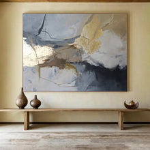Load image into Gallery viewer, Gray Gold White Harmony Abstract Painting DKH519

