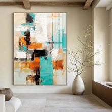 Load image into Gallery viewer, Colorful Geometric Abstract Canvas Painting, Ideal for Playful Kids’ Room &amp; Modern Art Café LargeART1272
