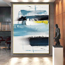 Load image into Gallery viewer, Large Blue - Toned Abstract Art - Ideal for Coastal Home Office &amp; Relaxing Café LargeART0778
