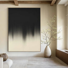 Load image into Gallery viewer, Large - Format Hand - painted Black &amp; White Gradient Drip Art for Dramatic Hallways LargeART0156
