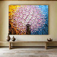 Load image into Gallery viewer, “Pink Blossom Tree” - Textured Floral Abstract Acrylic, Ideal for Bedroom and Conservatory DLZ231
