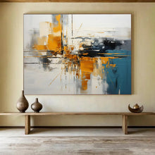 Load image into Gallery viewer, Hand - painted Large - Scale Modern Abstract Cityscape Acrylic Art for Urban - Inspired Lofts LargeART1753
