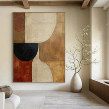 Load image into Gallery viewer, Neutral - Toned Geometric Abstract - Great for Mid - Century Living Room &amp; Office Lounge LargeART2365
