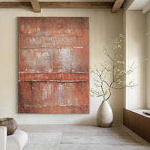 Load image into Gallery viewer, Large - Scale Hand - painted Rustic Brown Layers Acrylic Art for Industrial - Inspired Living Rooms LargeART0214
