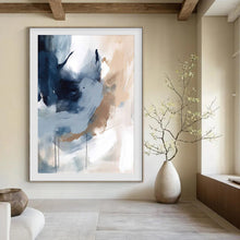 Load image into Gallery viewer, Blue &amp; Beige Abstract Painting, Suited for Modern Living Room &amp; Sophisticated Office LargeART1829
