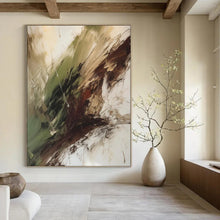 Load image into Gallery viewer, “Green and Brown Abstract Swirl” – Organic Abstract with Swirling Textures DTP118
