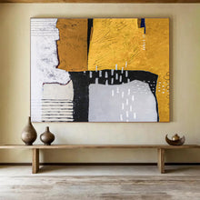 Load image into Gallery viewer, Warm - Toned Abstract Painting on Canvas: Textured Geometric Abstraction DKH574
