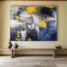 Load image into Gallery viewer, Yellow - Accented Abstract Splash Painting on Canvas - “Urban Pulse” DKH649
