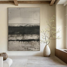 Load image into Gallery viewer, Black &amp; White Textured Abstract Painting, Suited for Contemporary Art Gallery Wall &amp; Minimalist Bedroom LargeART1369
