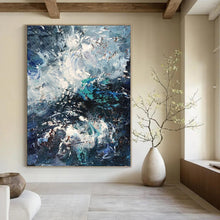 Load image into Gallery viewer, Turbulent Sea Abstract Painting, Perfect for Nautical - Themed Den &amp; Bold Dining Room LargeART1351
