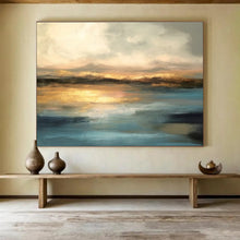 Load image into Gallery viewer, Warm - Toned Sunset Abstract Painting On Canvas for Romantic Bedroom &amp; Dinner Party Space DKH340
