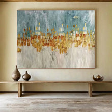 Load image into Gallery viewer, Cityscape “Golden Skyline” Painting on Canvas, Abstract Urban Art DKH841
