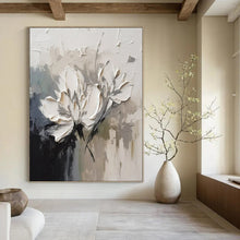 Load image into Gallery viewer, Textured Flower Abstract, Perfect for Romantic Bedroom &amp; Feminine Dressing Room LargeART1342
