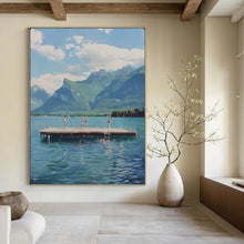 Load image into Gallery viewer, Blue &amp; Green Scenic Abstract Art, Perfect for Nature - Lover’s Living Room &amp; Vacation Home LargeART2119
