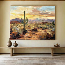 Load image into Gallery viewer, Impasto “Desert Sunset” Painting on Canvas, Southwest Landscape Art DKH808
