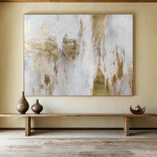 Load image into Gallery viewer, Ethereal Gold &amp; White Textures Abstract Painting DKH521
