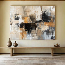 Load image into Gallery viewer, Hand - painted Neutral Tones Abstract Composition Acrylic Art for Serene Spa Waiting Areas LargeART1717
