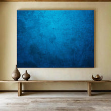 Load image into Gallery viewer, Textured Blue Abstract Painting on Canvas - “Ocean’s Whisper” DKH616
