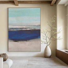 Load image into Gallery viewer, “Soft Sea Hues” Abstract Coastal Painting on Canvas, Calming Beach Art DKH926
