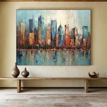 Load image into Gallery viewer, Colorful Cityscape Reflection Abstract acrylic painting DLZ077
