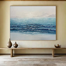 Load image into Gallery viewer, Sparkling Ocean Waves: Luminous Seaside Abstract Large - Scale Hand - painted Abstract Acrylic Art DLZ185
