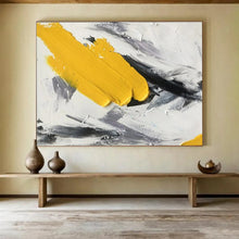 Load image into Gallery viewer, Bold Yellow &amp; Grey Abstract - Energetic Living Room Art LargeART1509
