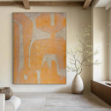 Load image into Gallery viewer, Orange - Beige Organic Abstract Acrylic Art, Fit for Kitchen Breakfast Nook &amp; Sunroom LargeART0988
