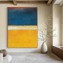 Load image into Gallery viewer, Blue - Yellow Color Block Abstract Canvas Painting, Suited for Bright Kitchen &amp; Creative Studio LargeART1186
