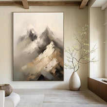 Load image into Gallery viewer, Gray &amp; White Abstract Mountain Painting, Perfect for Nature - Inspired Living Room &amp; Serene Office LargeART2092
