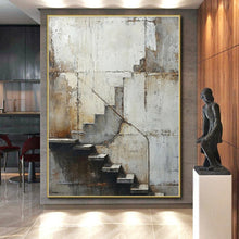 Load image into Gallery viewer, Oversized Rustic Staircase Abstract Acrylic for Industrial - Style Home Office &amp; Art - Themed Restaurant LargeART0339
