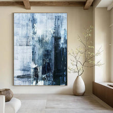 Load image into Gallery viewer, Blue - Gray Textured Abstract Painting - Ideal for Loft &amp; Office Decor LargeART2343
